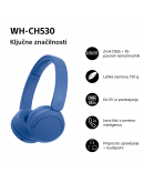WH-CH530L Modre brezžične slušalke za odličen zvok