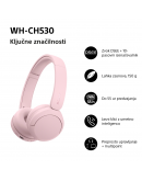 WH-CH530P Roza brezžične slušalke za odličen zvok WH-CH530P Roza brezžične slušalke za odličen zvok