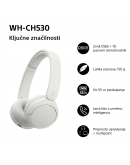 WH-CH530W Bele brezžične slušalke za odličen zvok WH-CH530W Bele brezžične slušalke za odličen zvok