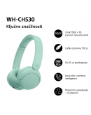 WH-CH530G Zelene brezžične slušalke za odličen zvok WH-CH530G Zelene brezžične slušalke za odličen zvok