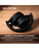 WH-CH730NB Črne brezžične slušalke z odpravljanjem šumov