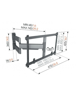Stenski TV nosilec Vogel's TVM 5845 gibljiv z naklonom do 55kg do 100"