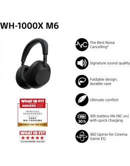 WH-1000XM6B Črne slušalke z odpravljanjem šumov