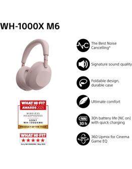WH-1000XM6P Rožnate slušalke z odpravljanjem šumov