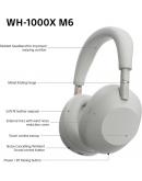 WH-1000XM6S srebrne slušalke z odpravljanjem šumov